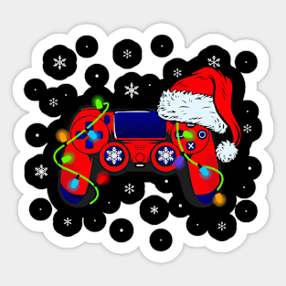 Video Game Controller Christmas Santa Hat Gamer Boys Sticker